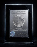 Lunar Estate Plaque - Official Lunar Registry, metallic silver acrylic display